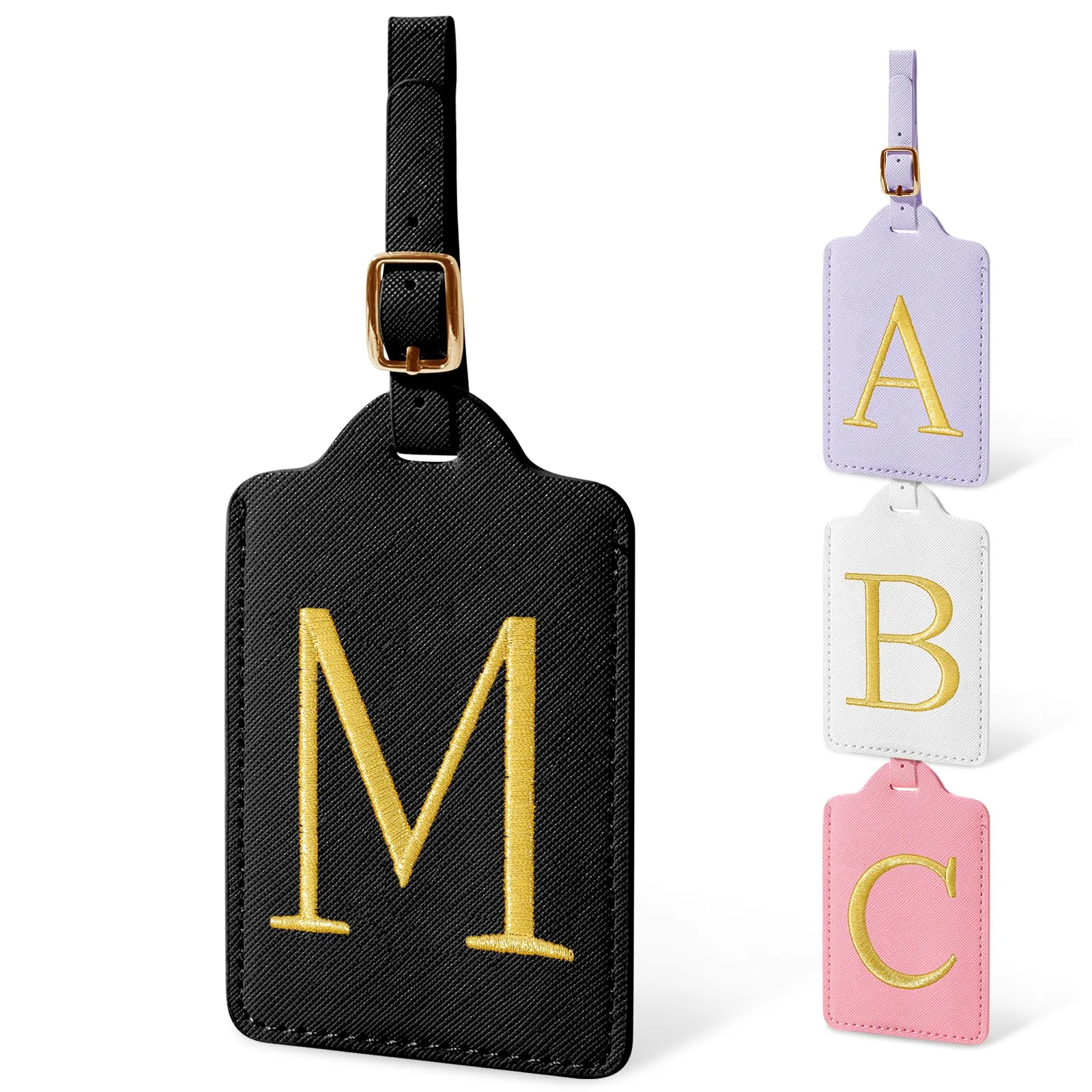 Luggage Tags Leather 2-Pack Personalized PU