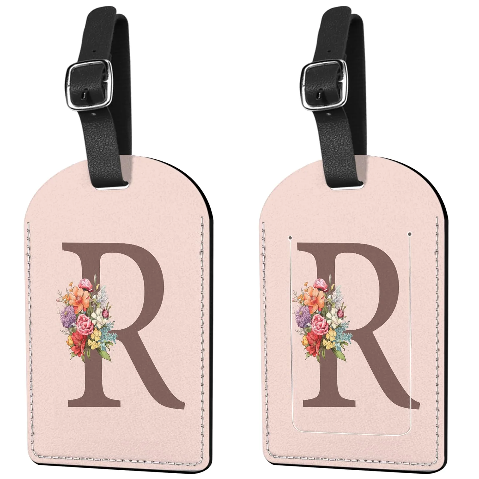 Luggage Tags Leather 2-Pack Personalized PU image 2